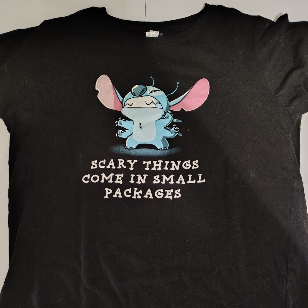 Tee Turtle - Stitch - Scary Things Come in Small Packages! - Ladies Large